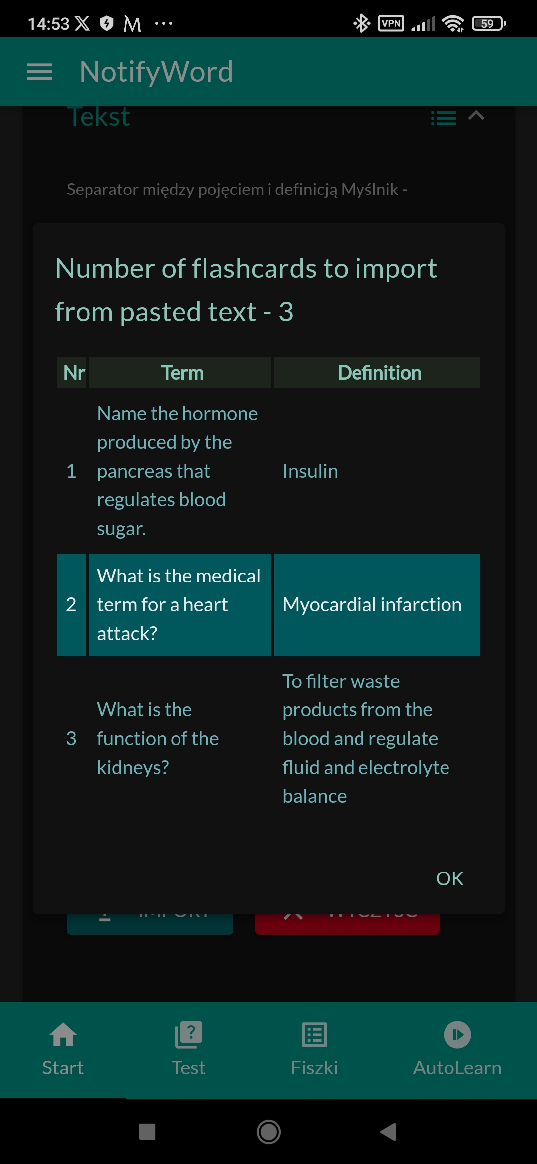 flashcard NotifyWord app